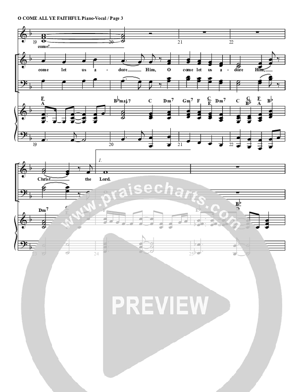 O Come All Ye Faithful Piano/Vocal & Lead (G3 Worship)