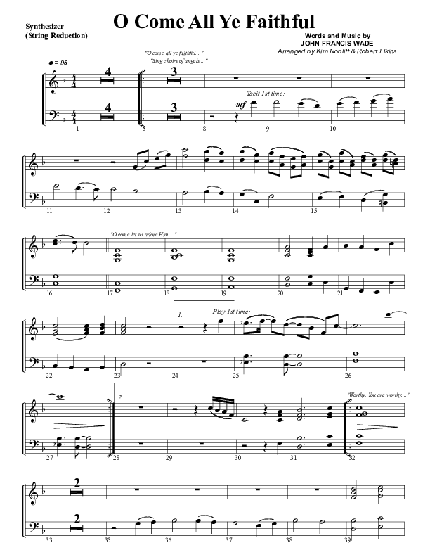 O Come All Ye Faithful Synth Strings (G3 Worship)