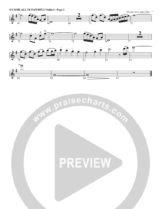 O Come All Ye Faithful Violin 1 (G3 Worship)