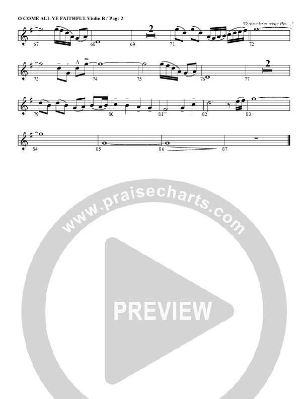 O Come All Ye Faithful Violin 2 (G3 Worship)