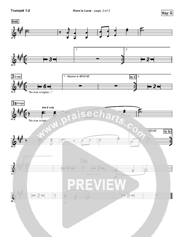 Here Is Love Trumpet 1,2 (Matt Redman / Passion)