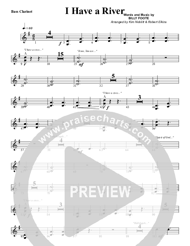 I Have A River Bass Clarinet (G3 Worship)