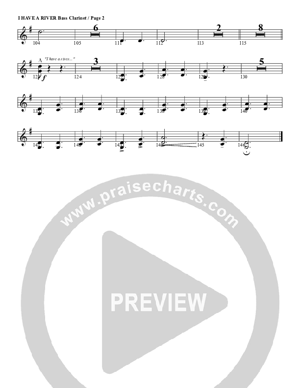 I Have A River Bass Clarinet (G3 Worship)