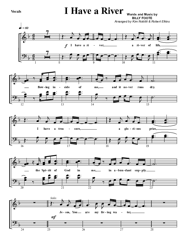 I Have A River Choir Sheet (G3 Worship)