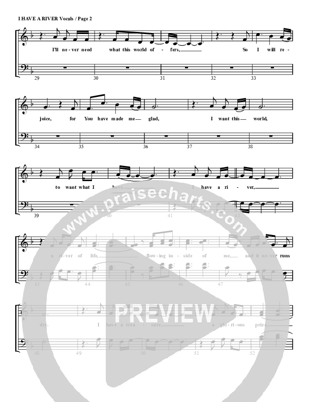 I Have A River Choir Sheet (G3 Worship)