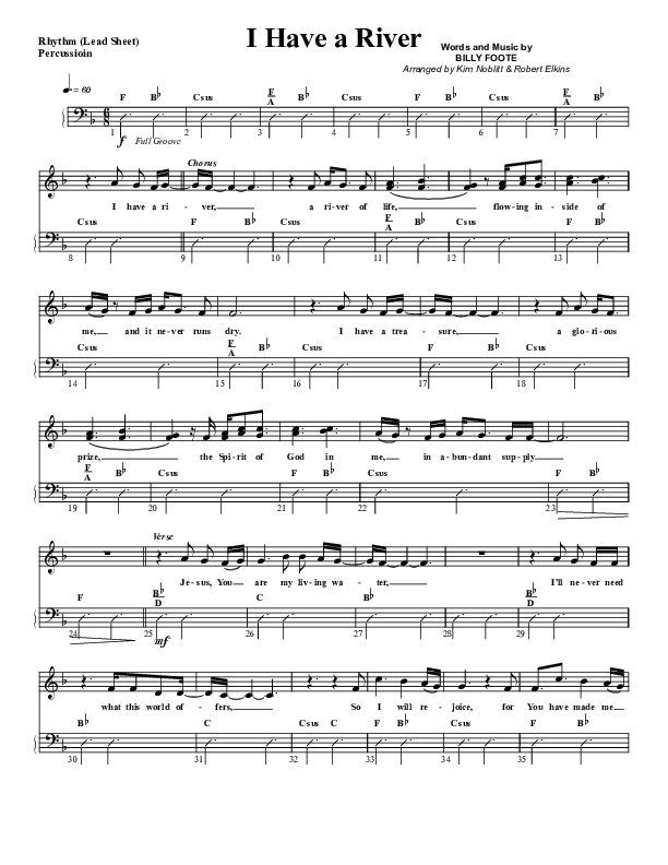 I Have A River Lead Sheet (G3 Worship)