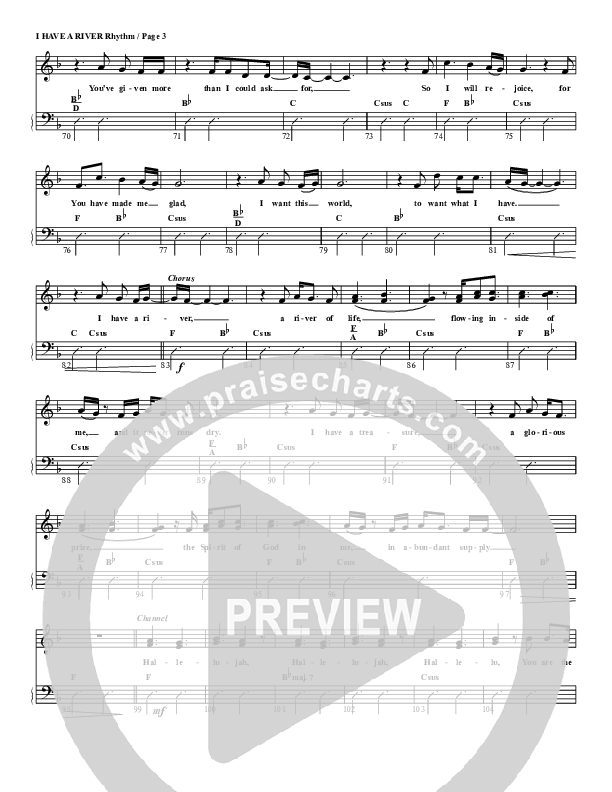 I Have A River Lead Sheet (G3 Worship)