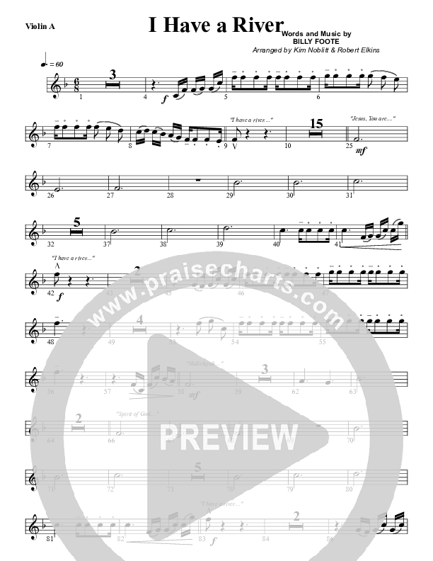I Have A River Violin 1 (G3 Worship)