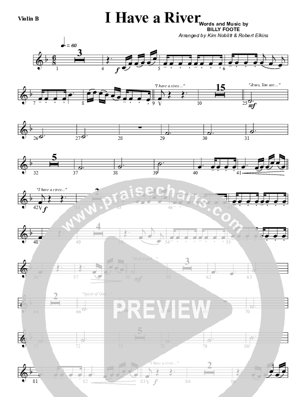 I Have A River Violin 2 (G3 Worship)