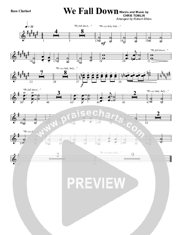 We Fall Down Bass Clarinet (G3 Worship)
