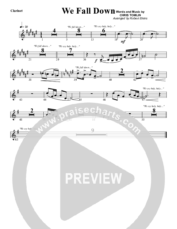 We Fall Down Clarinet (G3 Worship)