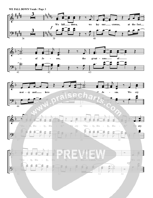 We Fall Down Lead Sheet (SAT) (G3 Worship)