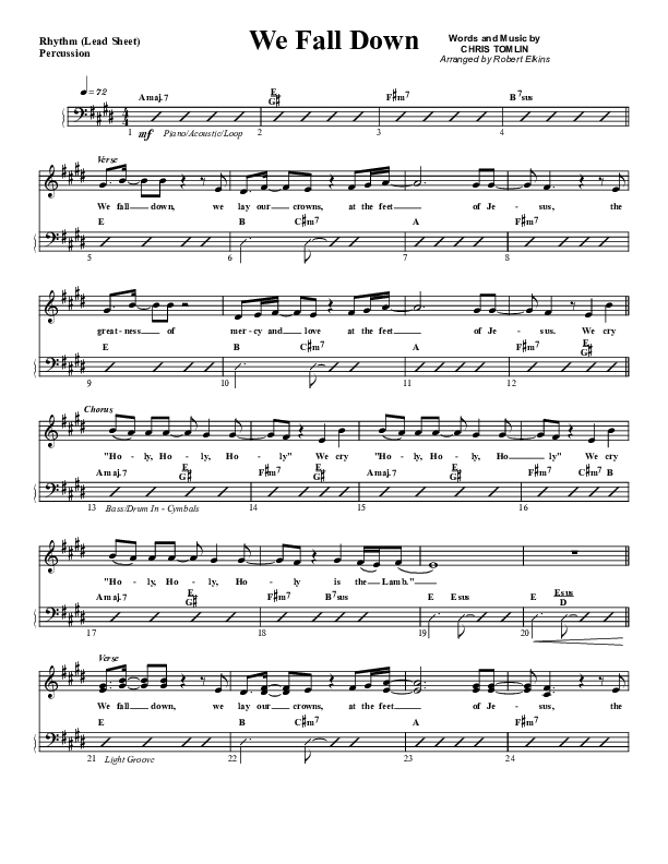 We Fall Down Rhythm Chart (G3 Worship)