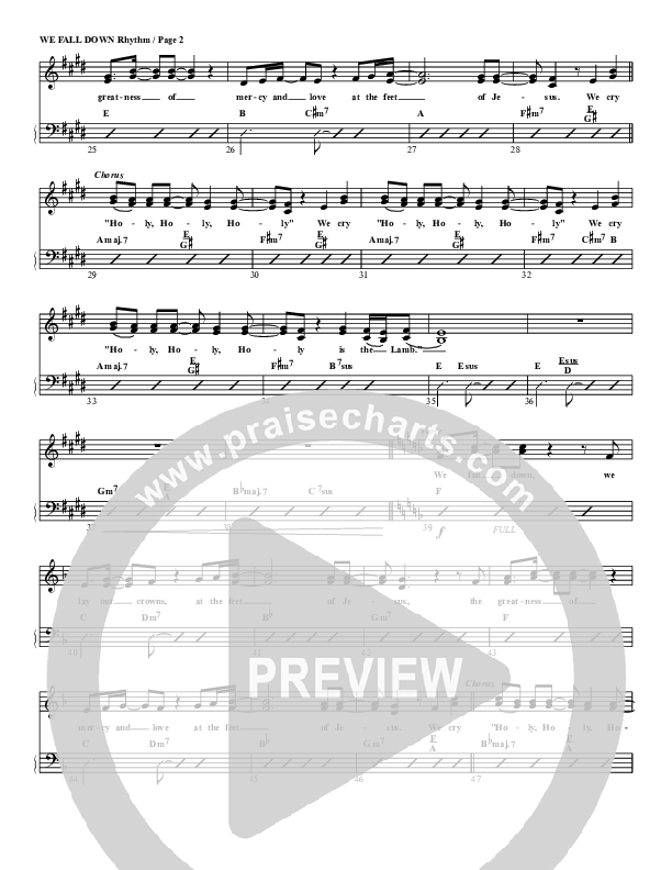 We Fall Down Rhythm Chart (G3 Worship)