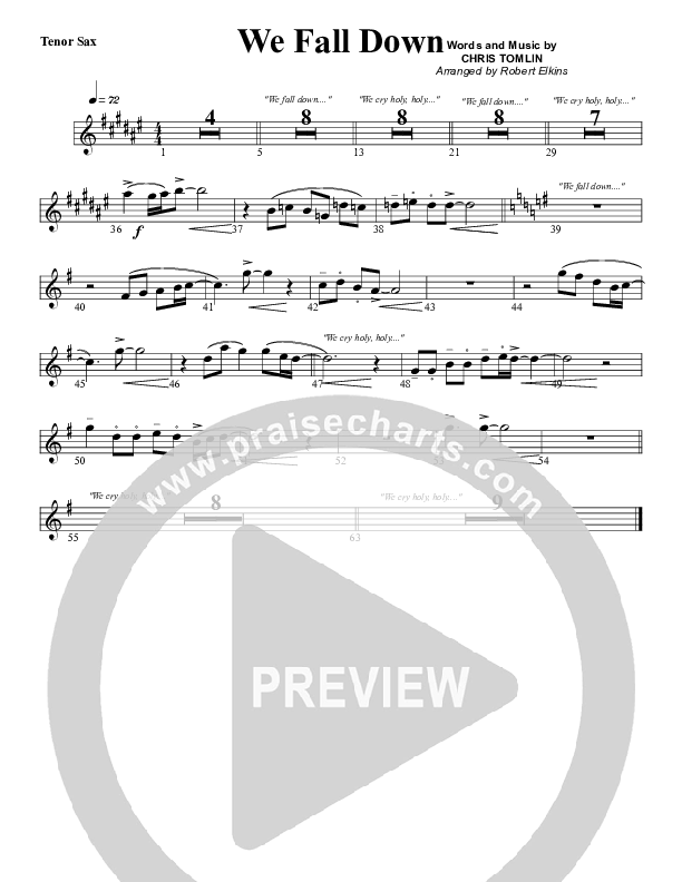 We Fall Down Tenor Sax 2 (G3 Worship)