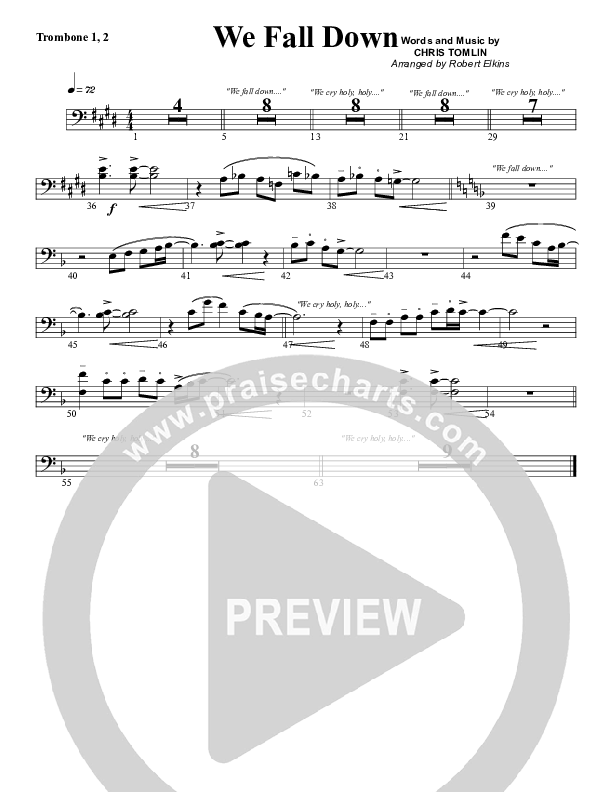 We Fall Down Trombone 1/2 (G3 Worship)