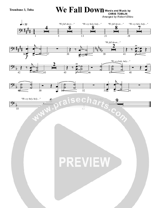 We Fall Down Trombone 3/Tuba (G3 Worship)