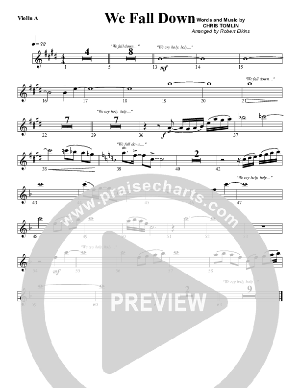 We Fall Down Violin 1 (G3 Worship)