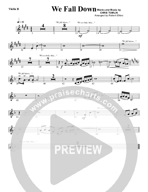 We Fall Down Violin 2 (G3 Worship)