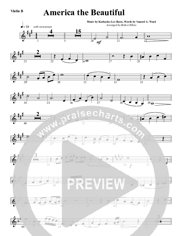 America The Beautiful Violin 2 (G3 Worship)