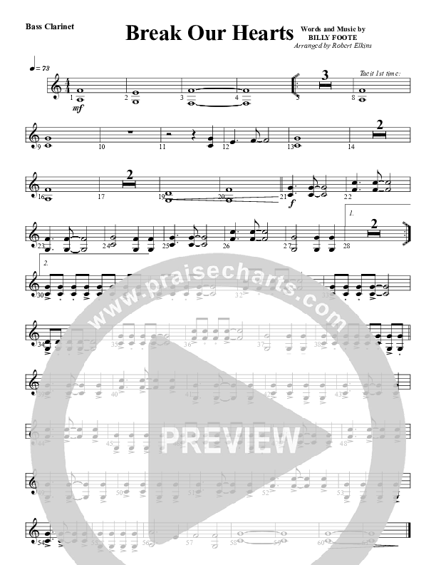 Break Our Hearts Bass Clarinet (G3 Worship)