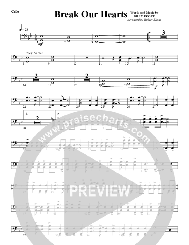 Break Our Hearts Cello (G3 Worship)