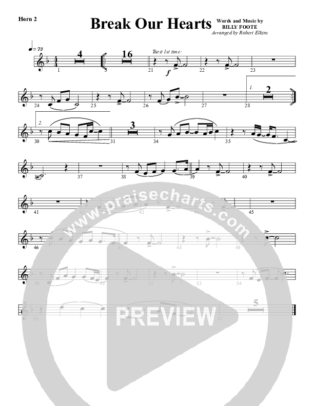 Break Our Hearts French Horn 2 (G3 Worship)