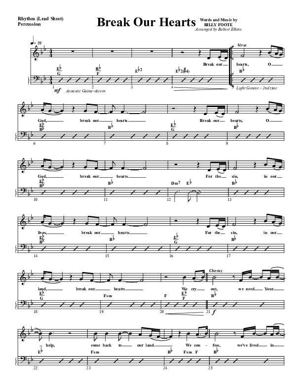 Break Our Hearts Lead Sheet (G3 Worship)