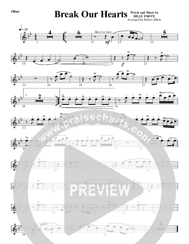 Break Our Hearts Oboe (G3 Worship)