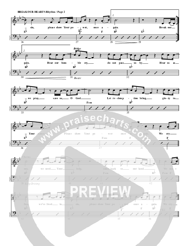 Break Our Hearts Rhythm Chart (G3 Worship)