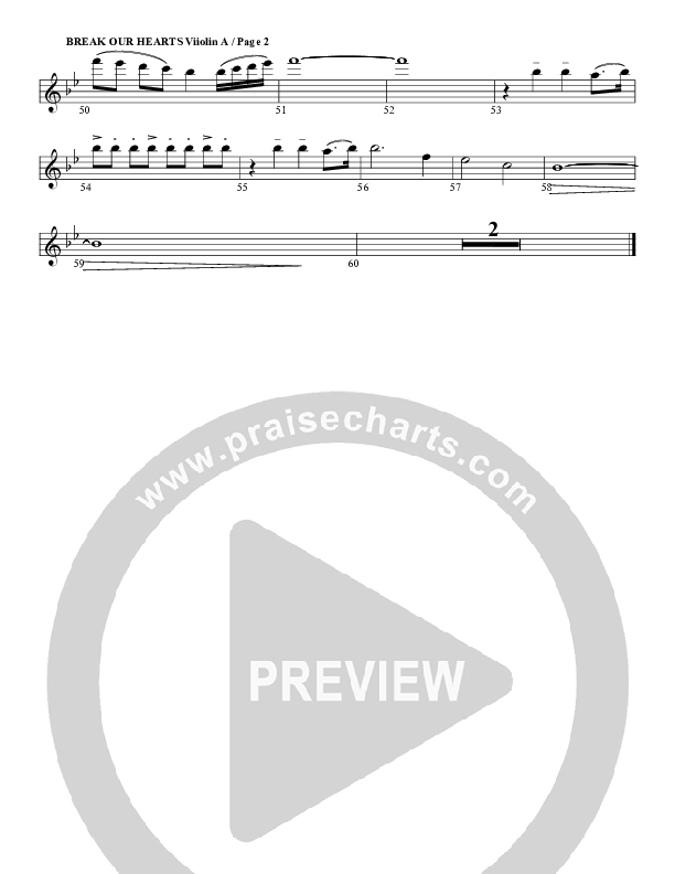 Break Our Hearts Violin 1 (G3 Worship)