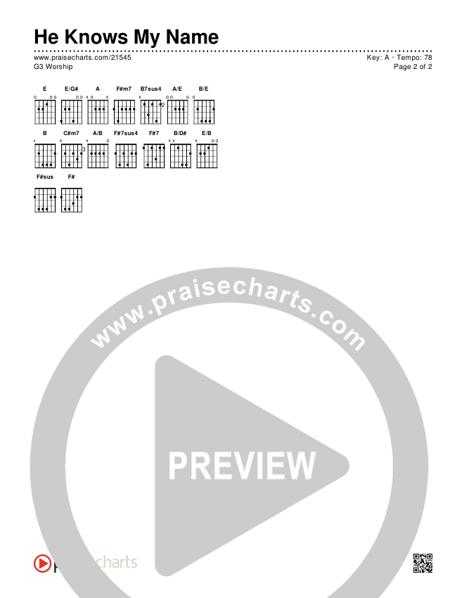 He Knows My Name Chords & Lyrics (G3 Worship)