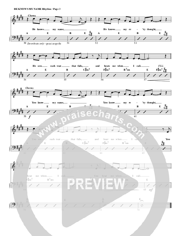 He Knows My Name Percussion (G3 Worship)