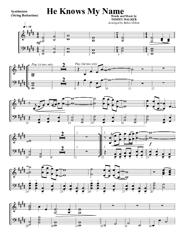 He Knows My Name Synth Strings (G3 Worship)