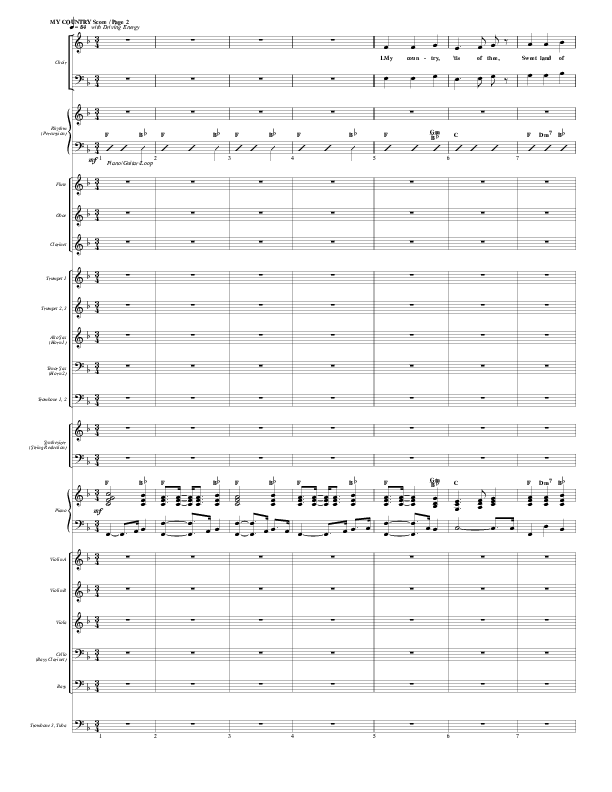 My Country Tis Of Thee Conductor's Score (G3 Worship)