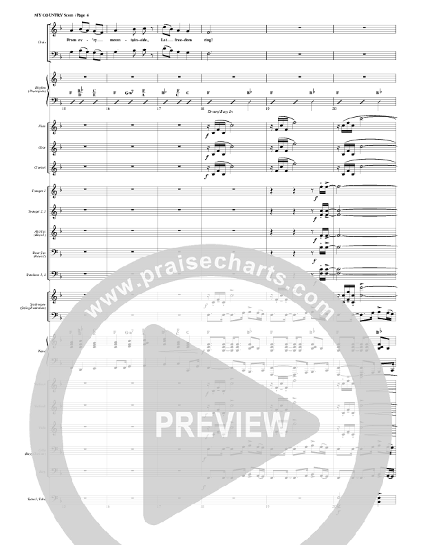 My Country Tis Of Thee Conductor's Score (G3 Worship)