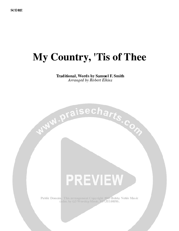 My Country Tis Of Thee Cover Sheet (G3 Worship)