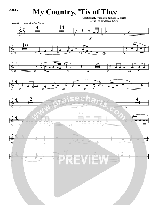 My Country Tis Of Thee French Horn 2 (G3 Worship)