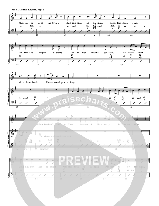 My Country Tis Of Thee Percussion (G3 Worship)