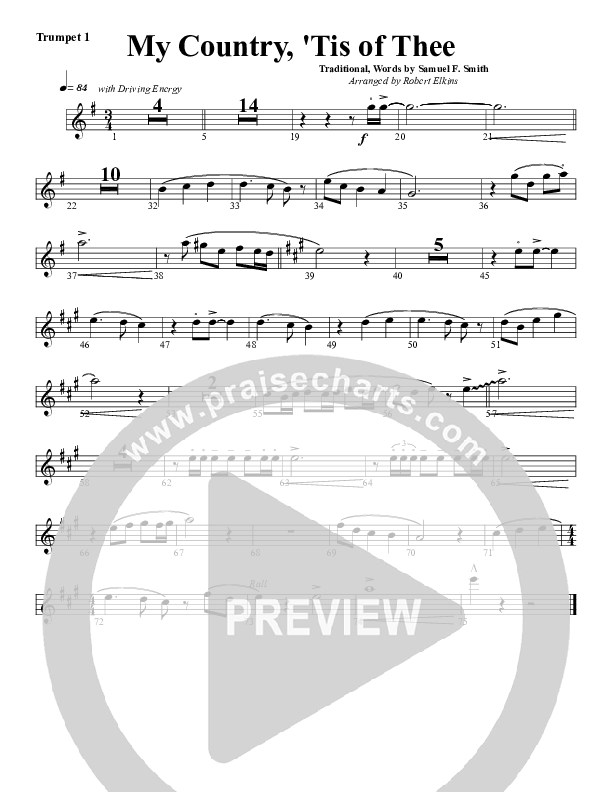 My Country Tis Of Thee Trumpet 1 (G3 Worship)