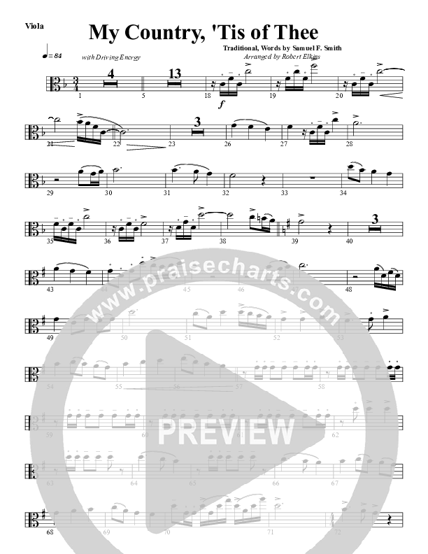 My Country Tis Of Thee Viola (G3 Worship)
