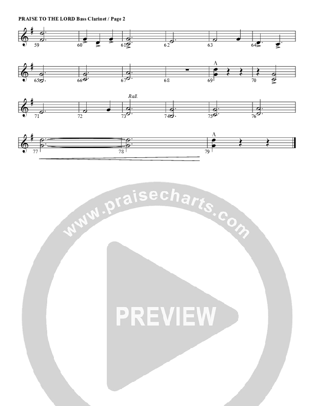 Praise To The Lord The Almighty Bass Clarinet (G3 Worship)