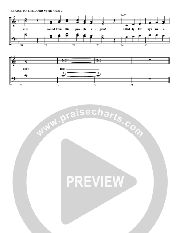 Praise To The Lord The Almighty Choir Sheet (G3 Worship)