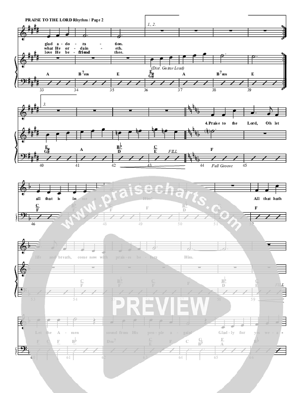 Praise To The Lord The Almighty Lead Sheet (G3 Worship)