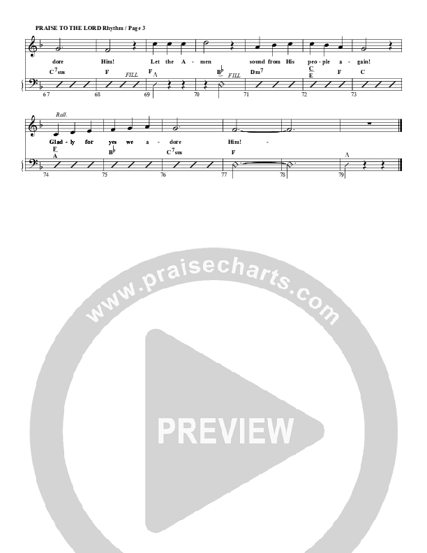 Praise To The Lord The Almighty Percussion (G3 Worship)