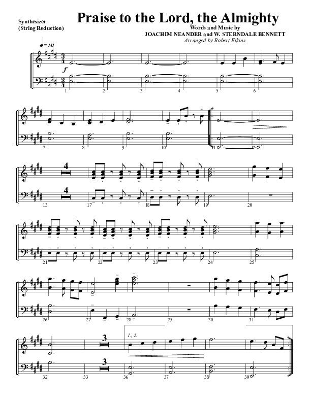 Praise To The Lord The Almighty Synth (G3 Worship)