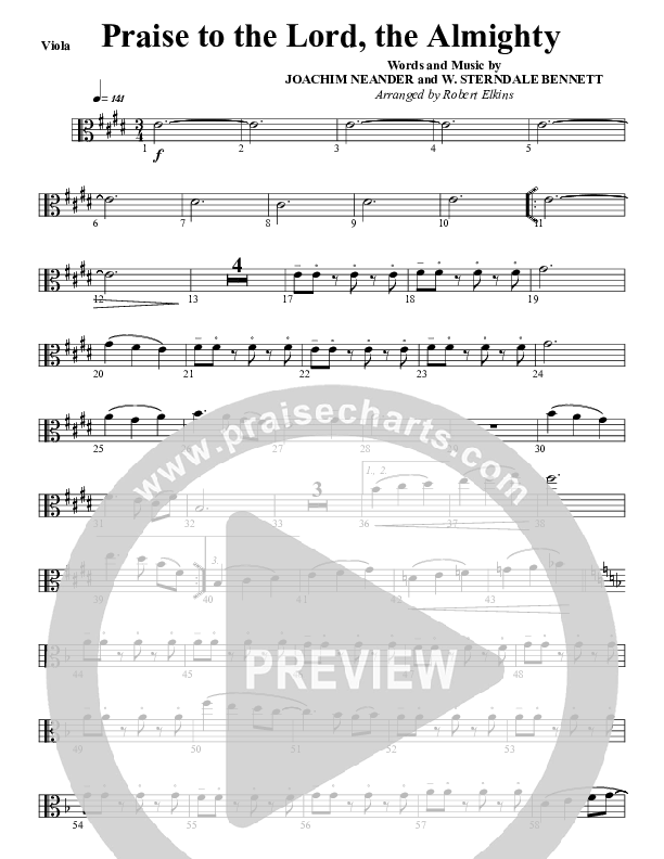 Praise To The Lord The Almighty Viola (G3 Worship)