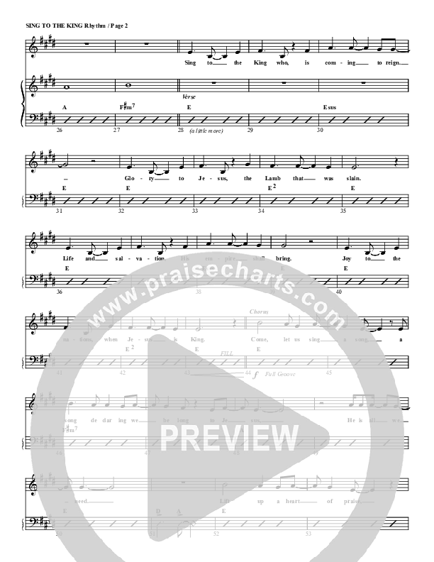 Sing To The King Lead Sheet (G3 Worship)