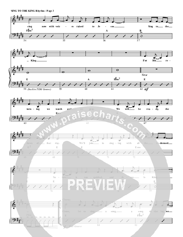 Sing To The King Lead Sheet (G3 Worship)