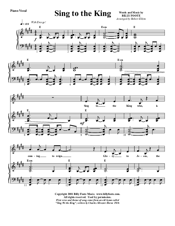 Sing To The King Piano/Vocal & Lead (G3 Worship)